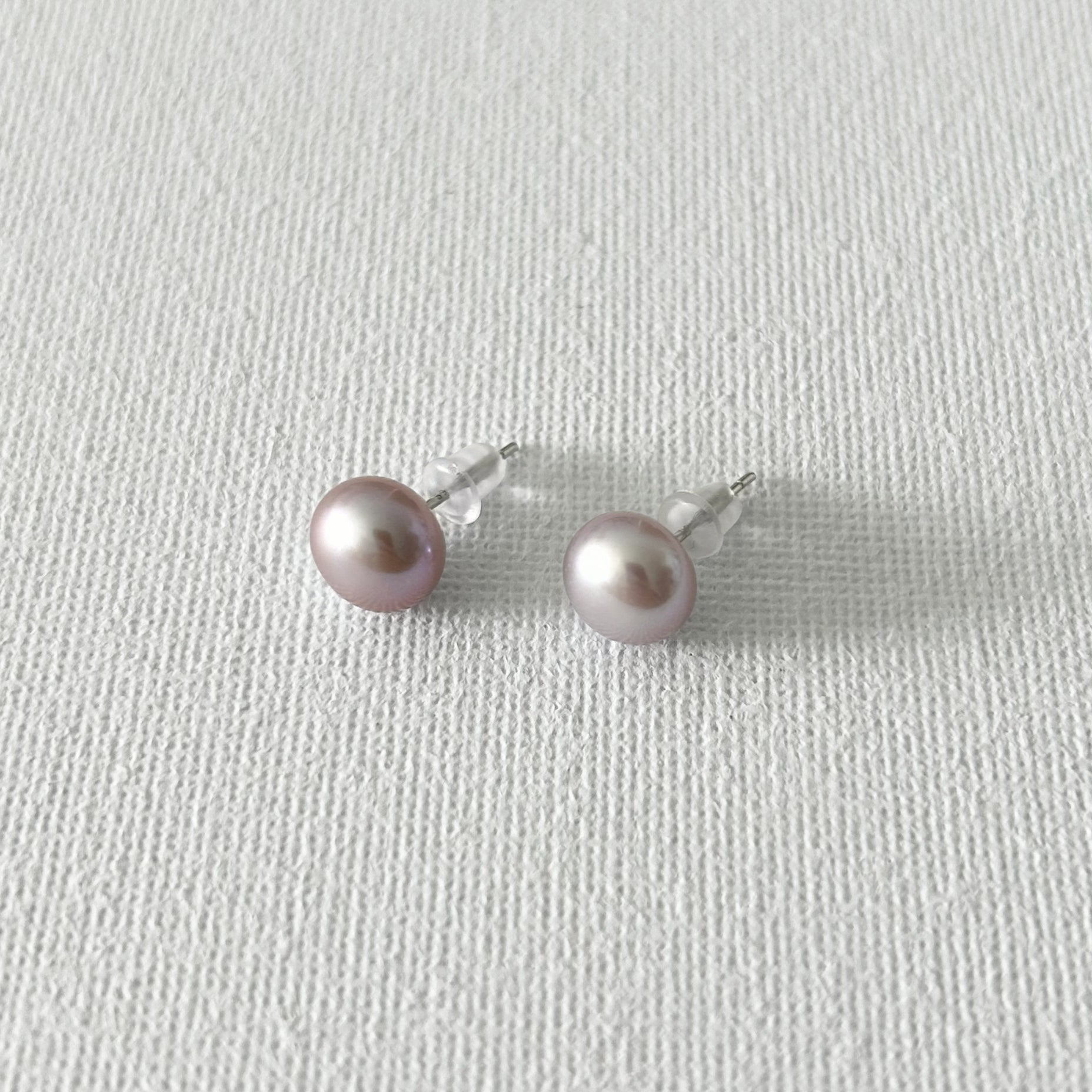 Peacock Color Oval Natural Pearl Studs in Sterling Silver featuring natural freshwater pearl and 925 sterling silver by Toronto-based Meng Jewellery