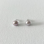 Peacock Color Oval Natural Pearl Studs in Sterling Silver featuring natural freshwater pearl and 925 sterling silver by Toronto-based Meng Jewellery