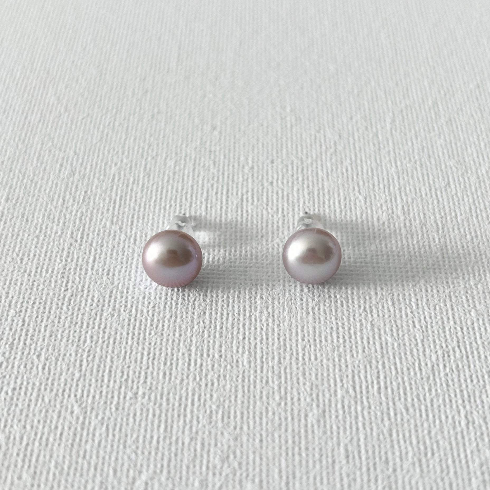 Peacock Color Oval Natural Pearl Studs in Sterling Silver featuring natural freshwater pearl and 925 sterling silver by Toronto-based Meng Jewellery