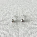Minimal Natural Pearl Stud Earrings 5–5.5mm in Sterling Silver featuring natural freshwater pearl and 925 sterling silver by Toronto-based Meng Jewellery