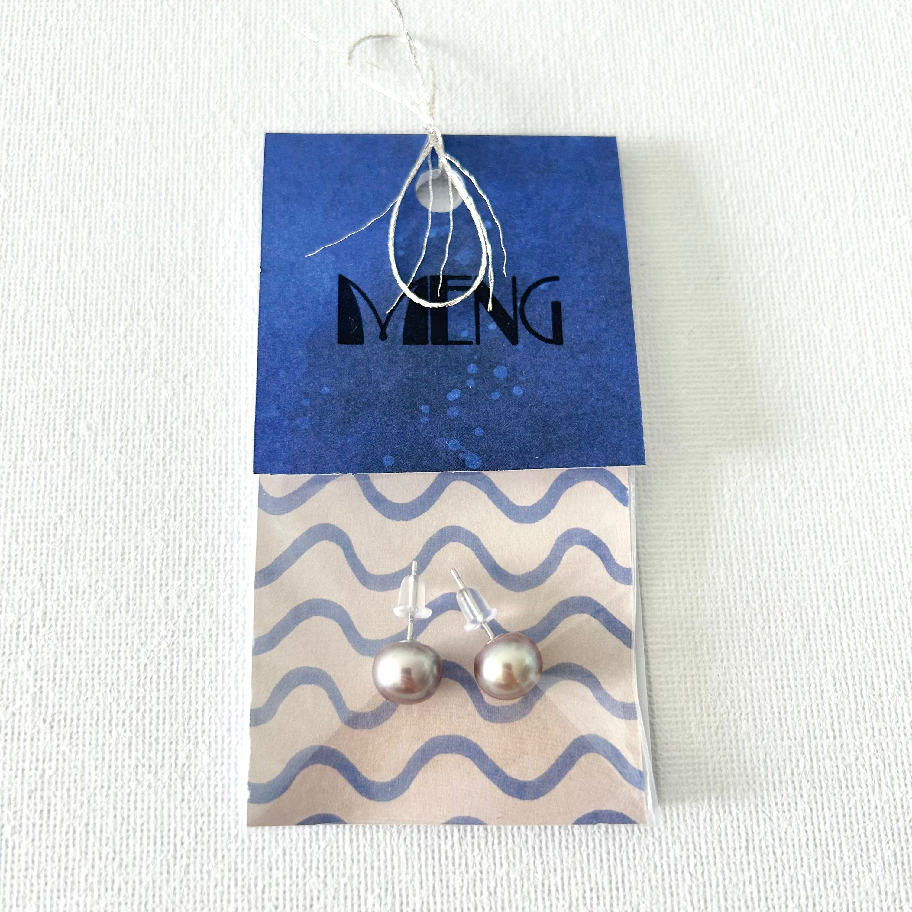 Peacock Color Oval Natural Pearl Studs in Sterling Silver