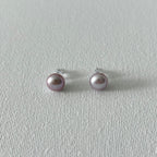 Peacock Color Oval Natural Pearl Studs in Sterling Silver