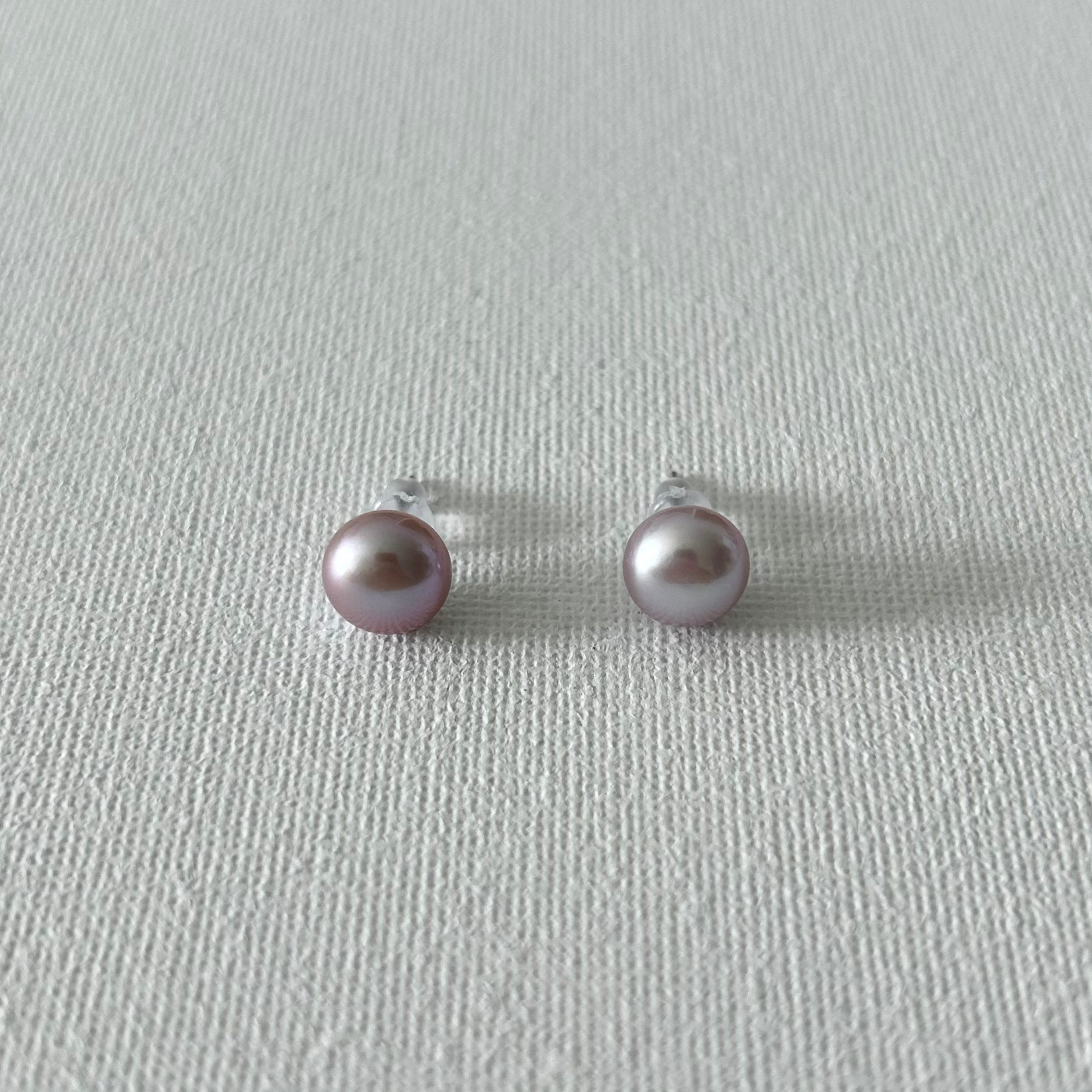 Peacock Color Oval Natural Pearl Studs in Sterling Silver