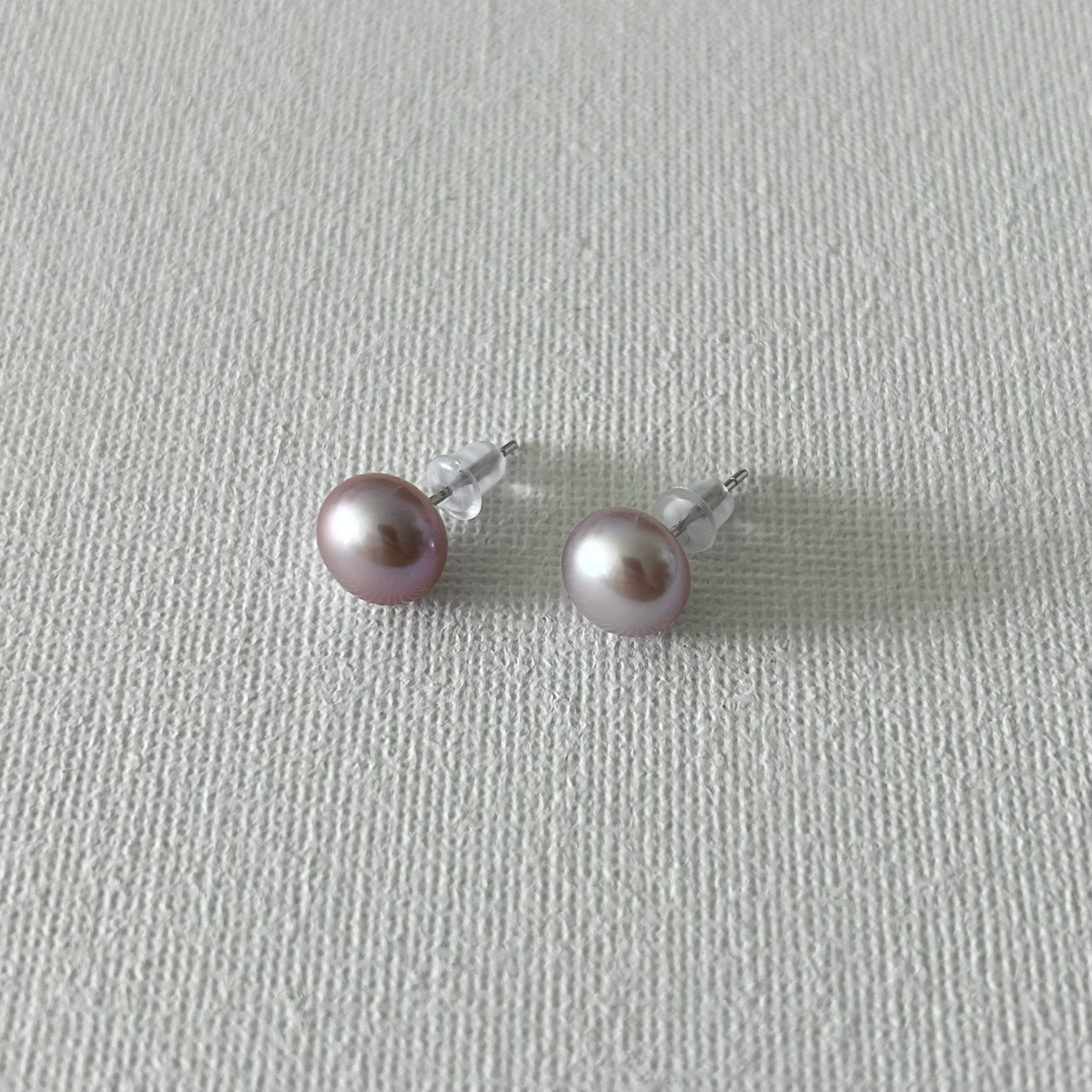 Peacock Color Oval Natural Pearl Studs in Sterling Silver
