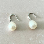Natural Pearl Silver Hook Earrings