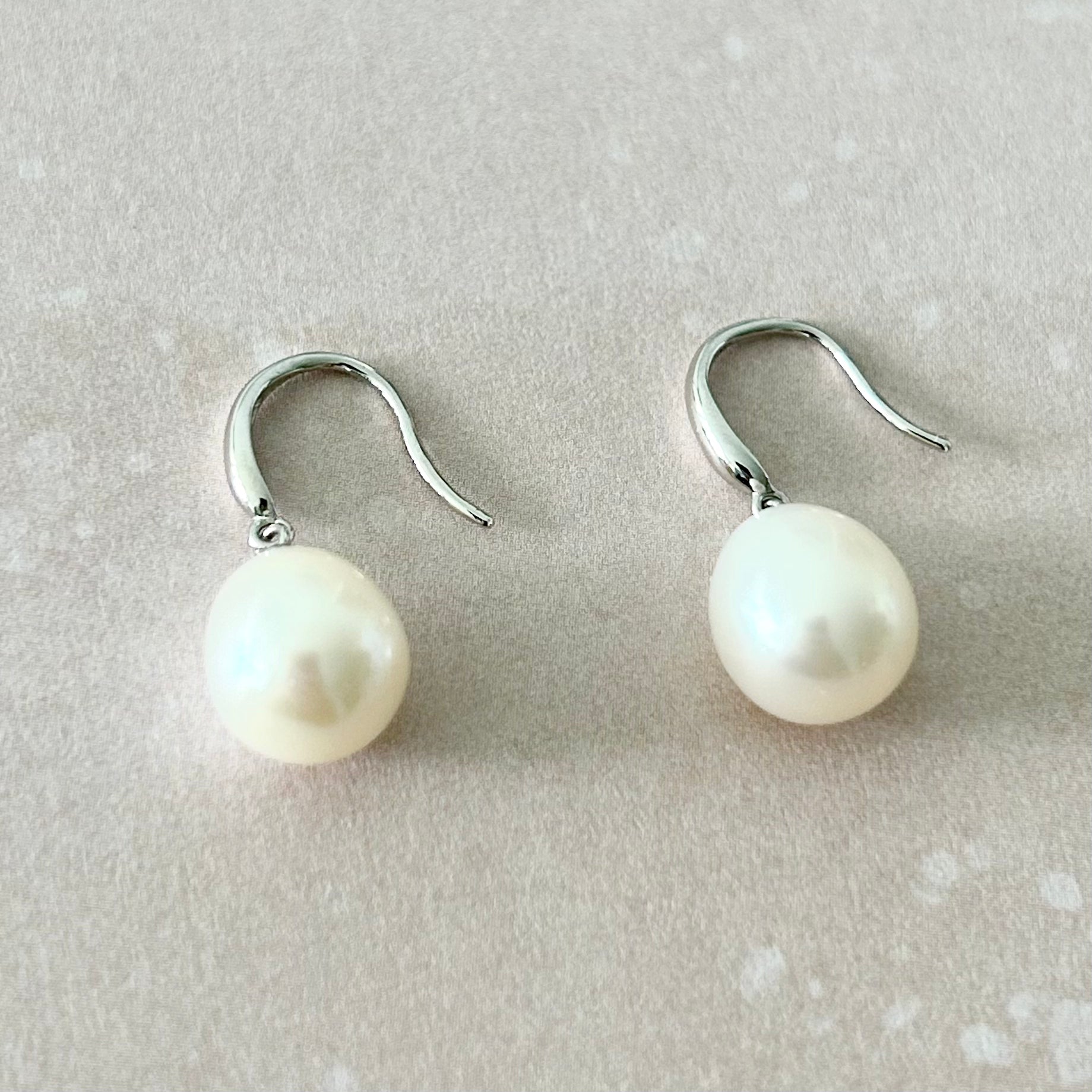 Natural Pearl Silver Hook Earrings
