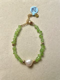 Spring Peridot Baroque Pearl Bracelet