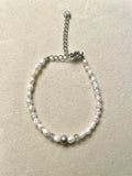 Freshwater Pearl Beaded Bracelet S Steel