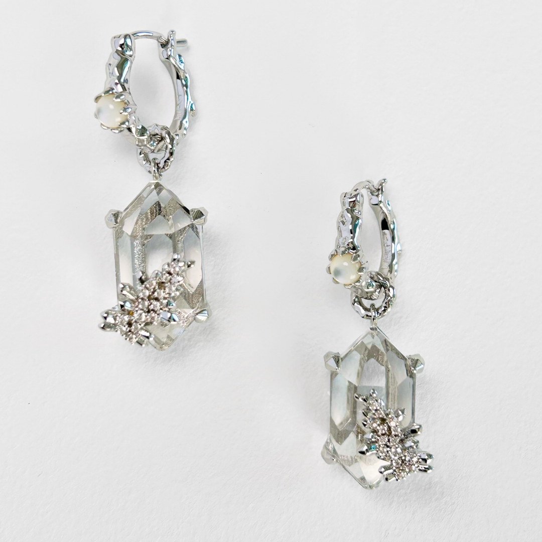 Mossborne Clear Quartz Detachable Earrings