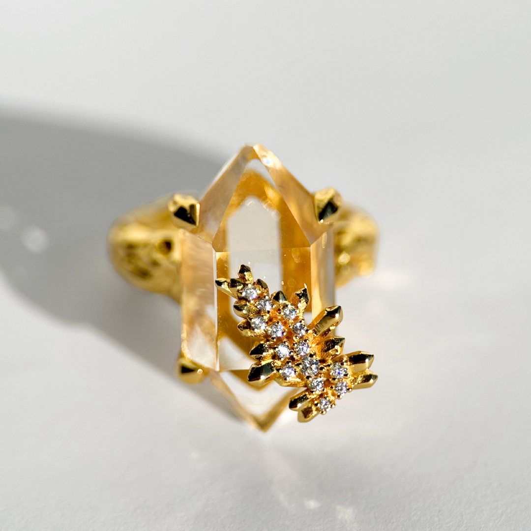 Clear Quartz Cluster Ring