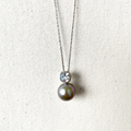 minimalist grey freshwater pearl necklace sterling silver toronto