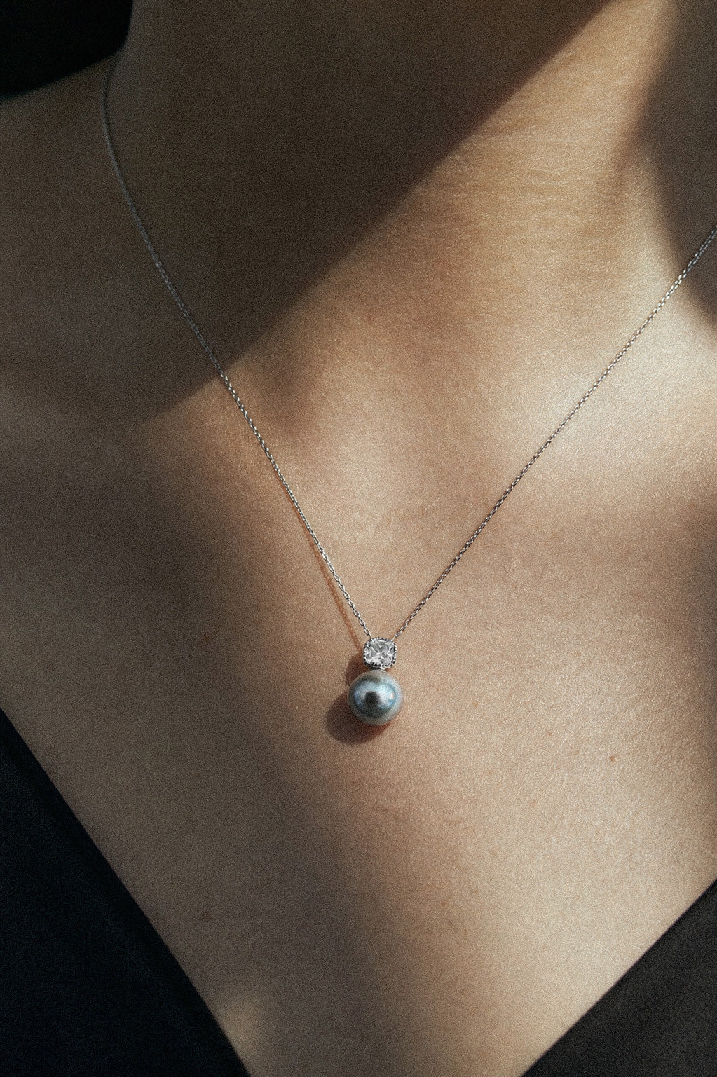 minimalist grey freshwater pearl necklace sterling silver canada